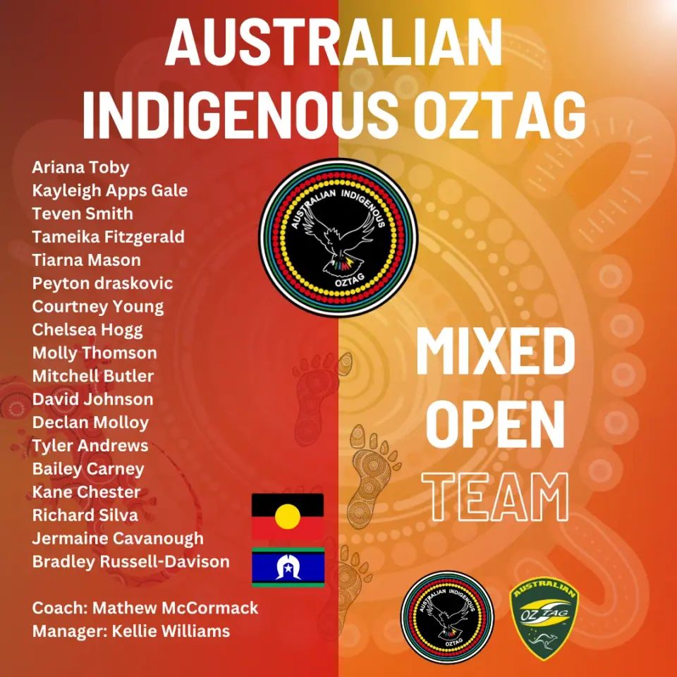 AIO Mixed Opens 2024 team announcement card listing the players